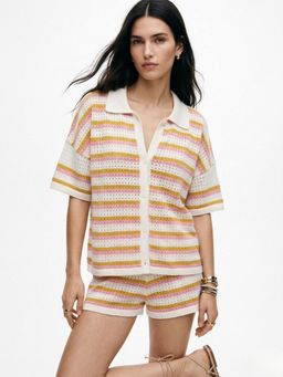 Outzidr - Women Multi Colour Striped Co-Ord Set