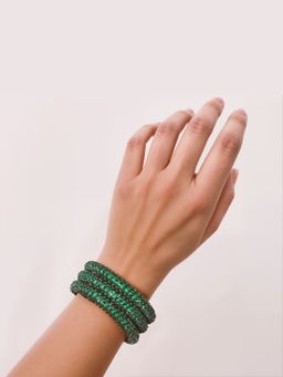 TAD Accessories - Green Crystal Stones Wrap Around Bracelet