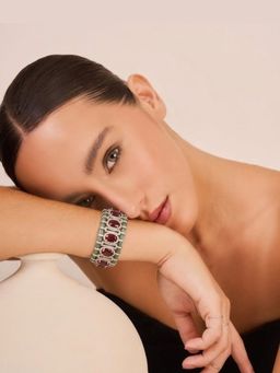TAD Accessories - White Finish In Cz Stones Capri Bracelet