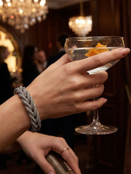 TAD Accessories - Silver Crystal Embeded Cord Lumiere Bracelet