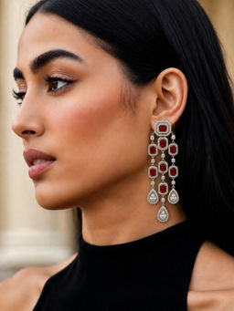 TAD Accessories - Multicolor Diamond Chandelier Earrings