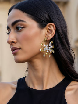 TAD Accessories - Gold Finish Faux Pearls Earrings