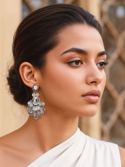 TAD Accessories - Multicolor Embroidered Crystal Stones Earrings