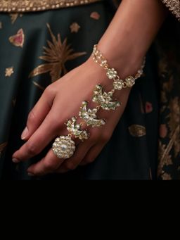 TAD Accessories - Multicolour Kundan Pair Of Hand Harness