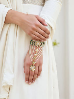 TAD Accessories - Gold Finish Kundan Haathphool