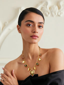 TAD Accessories - Multicolor Kundan and Semi Precious Stones Necklace
