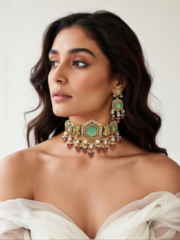 TAD Accessories - Gold Finish Necklace And Earrings Set