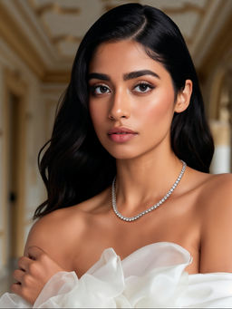 TAD Accessories - Multicolor White Finish Necklace In Cz Stones