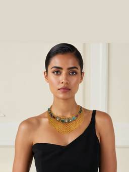 TAD Accessories - Multicolor Geometric Shape Stone Necklace