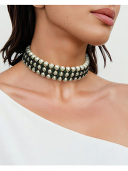 TAD Accessories - Cz and Glass Pearls Choker