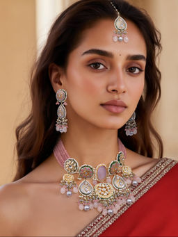 TAD Accessories - Gold Finish Necklace And Earrings Set