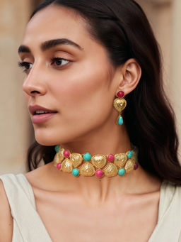 TAD Accessories - Multicolor Choker and Earrings Set