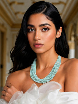 TAD Accessories - Gold Finish Crystal Beads And Faux Pearl Necklace