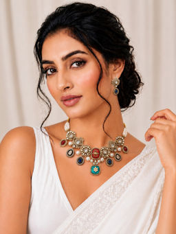 TAD Accessories - Multicolor Polki Necklace