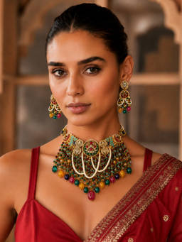 TAD Accessories - Noor Collection Multicolor Choker and Earrings Set