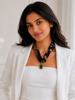 TAD Accessories - Green Scarf Necklace
