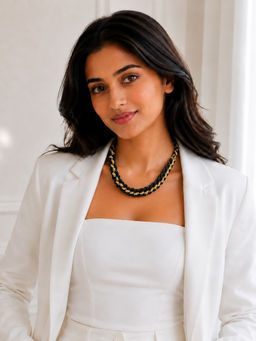TAD Accessories - Multicolor Hand Made Crystal Embeded Cord Necklace