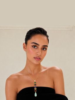 TAD Accessories - Multicolor Gemstone Drop Necklace