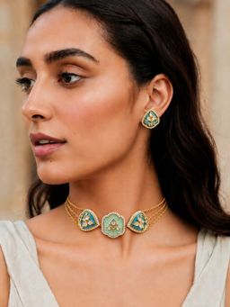 TAD Accessories - Sultana Cz Stones Choker and Earrings Set