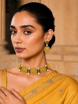 TAD Accessories - Zarina Floral Multocolor Choker and Earrings Set