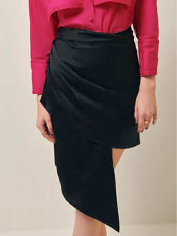 Prot Official - Black/Houndstooth Reversible Wrap Skirt