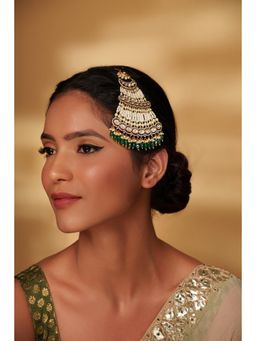 Zevar By Geeta - Jasvee Green Kundan Passa