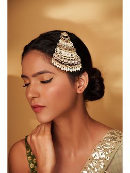 Zevar By Geeta - Jasvee White Kundan Passa