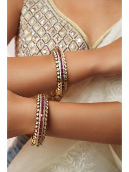 Zevar By Geeta - Zubaida Red Polki Bangles