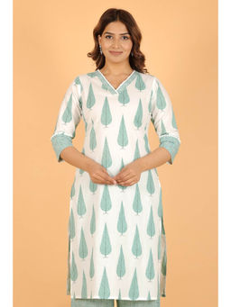 ARAMYA - Soft Cotton Straight Floral Print Kurta for Women