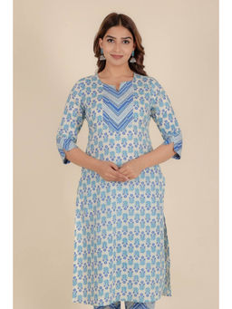 ARAMYA - Soft Cotton Straight Floral Print Kurta for Women