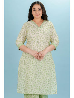 ARAMYA - Soft Cotton Straight Floral Print Kurta for Women