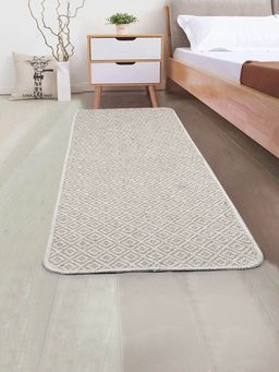 Saral Home - Cotton & Jute Bedside Runner-Beige-40X120 Cm
