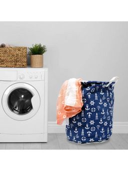 EZ Life - Blue & White Sea Sun & Fun Laundry Basket Kids Toys Basket (35 x 45 cms) 1 Pc
