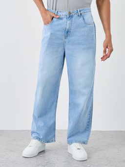 Styli - Blue Solid Wide Jeans