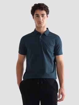 U.S. POLO ASSN. - Men Green Knitted Half Sleeves Polo T-Shirt