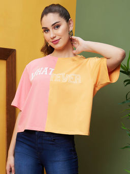 Globus - Women Multicolor Boxy Fit Printed Cotton T-Shirt