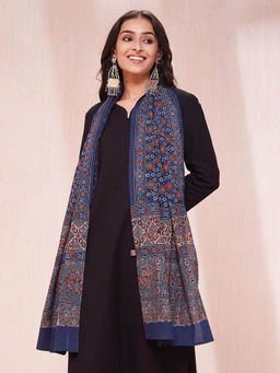 Fabindia - Women Blue Printed Cotton Stole