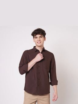 TRYBUY.IN - Chocolate Brown Cotton Shirt