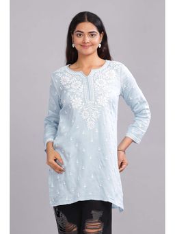 CLUB LOOM - Kanha Chikankari Cotton Blue Kurti