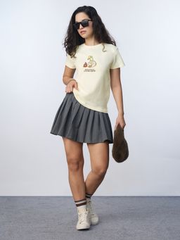 The Souled Store - Relaxed Cream T-Shirt: Stayed Home