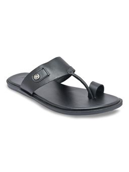REGAL - Men Black Solid Leather Sandals
