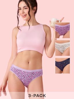 Enamor - Chic Cotton Naturally Breathable Brief Panty Women Multi-Color (Pack of 3)