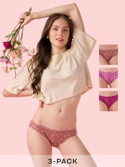 Enamor - Chic Cotton All Day Comfort Low Waist Bikini Panty Women Multi-Color (Pack of 3)