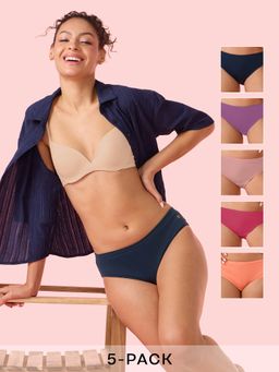 Enamor - Chic Cotton All Day Comfort Mid Waist Hipster Panty Women Multi-Color (Pack of 5)