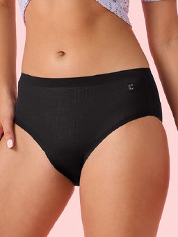 Enamor - Mid Waist Brief Panty Women - Breathable Lightweight Fabric Black