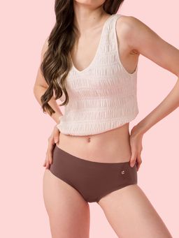 Enamor - Mid Waist Brief Panty Women - Breathable Lightweight Fabric Brown
