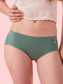 Enamor - Mid Waist Brief Panty Women - Breathable Lightweight Fabric Green