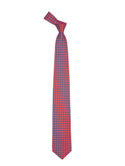 The Tie Hub - Round Ring Blue & Pink Italian Silk Necktie