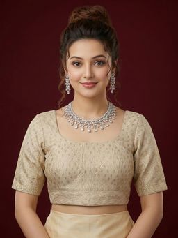 Niraha - Women Brocade Silk Woven Ethnic Gold Stitched Blouse