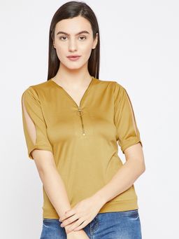 Marie Claire - Women Mustard Solid Top